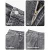 imageJMIERR Mens Classic Relaxed Fit Jeans Straight Stretch Casual Baggy Denim PantsGray