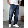 imageJMIERR Mens Classic Relaxed Fit Jeans Straight Stretch Casual Baggy Denim PantsNavy Blue