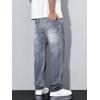 imageJMIERR Mens Classic Relaxed Fit Jeans Straight Stretch Casual Baggy Denim PantsStone Blue