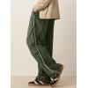 imageJMIERR Mens Fashion Baggy Pants Parachute Pants Casual Wide Leg Y2K Lightweight Joggers Deep Pockets Side SeamMoss Green
