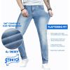 imageJMIERR Mens Slim Fit Stretch Tapered Leg Skinny Jeans Comfort Flexible Denim Pants for Men with 5 PocketsBeau Blue