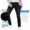 imageJMIERR Mens Slim Fit Stretch Tapered Leg Skinny Jeans Comfort Flexible Denim Pants for Men with 5 PocketsBlack