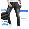 imageJMIERR Mens Slim Fit Stretch Tapered Leg Skinny Jeans Comfort Flexible Denim Pants for Men with 5 PocketsGray