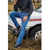 imageJMIERR Mens Stretch Jeans Boot Cut Western Retro Cowboy Straight Leg Denim PantsBlue