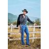 imageJMIERR Mens Stretch Jeans Boot Cut Western Retro Cowboy Straight Leg Denim PantsBlue