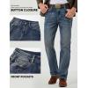 imageJMIERR Mens Stretch Jeans Boot Cut Western Retro Cowboy Straight Leg Denim PantsNavy Blue
