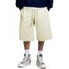 imageJMIERR 2026 Mens Baggy Sweat Shorts Under Knee Shorts Casual Raw Hem Drawstring Waist Y2K Shorts Loose Fit Gym ShortsBeige