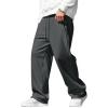 imageJMIERR Mens Baggy Sweatpants Drawstring Stretch Loose Fit Wide Leg Sweat Pants with PocketsDark Grey