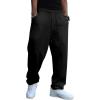 imageJMIERR Mens Baggy Sweatpants Wide Leg Elastic Waist Drawstring Pants Y2K Loose Lounge Joggers with PocketsBlack