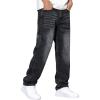 imageJMIERR Mens Classic Relaxed Fit Jeans Straight Stretch Casual Baggy Denim PantsBlack