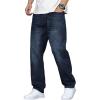 imageJMIERR Mens Classic Relaxed Fit Jeans Straight Stretch Casual Baggy Denim PantsNavy Blue