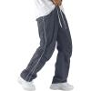 imageJMIERR Mens Fashion Baggy Pants Parachute Pants Casual Wide Leg Y2K Lightweight Joggers Deep Pockets Side SeamDark Grey