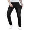 imageJMIERR Mens Slim Fit Stretch Tapered Leg Skinny Jeans Comfort Flexible Denim Pants for Men with 5 PocketsBlack