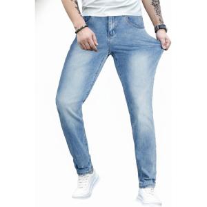 imageJMIERR Mens Slim Fit Stretch Tapered Leg Skinny Jeans Comfort Flexible Denim Pants for Men with 5 PocketsBeau Blue