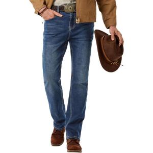 imageJMIERR Mens Stretch Jeans Boot Cut Western Retro Cowboy Straight Leg Denim PantsSail Blue