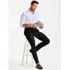 imageJMIERR Mens Skinny Stretchy Suit Pants Slim Fit Slacks Tapered TrousersBlack