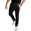 imageJMIERR Mens Skinny Stretchy Suit Pants Slim Fit Slacks Tapered TrousersBlack