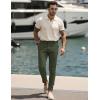 imageJMIERR Mens Skinny Stretchy Suit Pants Slim Fit Slacks Tapered TrousersDark Olive Green
