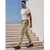 imageJMIERR Mens Skinny Stretchy Suit Pants Slim Fit Slacks Tapered TrousersKhaki