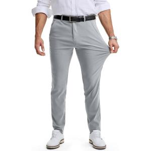 imageJMIERR Mens Skinny Stretchy Suit Pants Slim Fit Slacks Tapered TrousersLight Grey