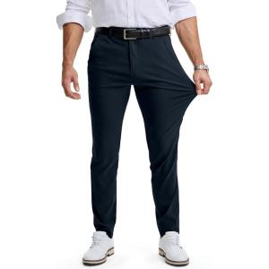 imageJMIERR Mens Skinny Stretchy Suit Pants Slim Fit Slacks Tapered TrousersNavy Blue