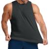 imageJMIERR Mens Drop Arm Tank Tops Gym Workout Sleeveless Muscle Shirts Cut Off Summer Tee ShirtDark Grey