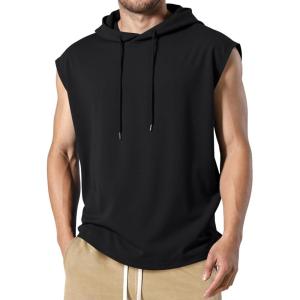 imageJMIERR Mens Drawstring Hooded Shirts  Casual Loose Fit Cotton Hoodies Tee Shirt for Daily WearBlack