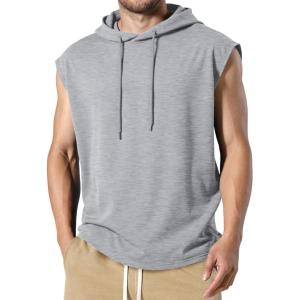 imageJMIERR Mens Drawstring Hooded Shirts  Casual Loose Fit Cotton Hoodies Tee Shirt for Daily WearLight Grey