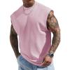 imageJMIERR Mens Tank Tops Textured Sleeveless Streetwear T Shirts Workout Muscle Gym ShirtPink
