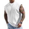 imageJMIERR Mens Tank Tops Textured Sleeveless Streetwear T Shirts Workout Muscle Gym ShirtWhite