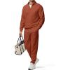 imageJMIERR 2025 Men Fall Tracksuit 2 Piece Set Old Money Polo Quarter Zip Twill Sweatsuits Jogging Sweatpants LoungewearD Gold Flame