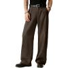 imageJMIERR Mens Baggy Casual Dress Pants Lightweight Pleated Old Money Wide Leg Pants Loose Relaxed Fit TrousersBrown