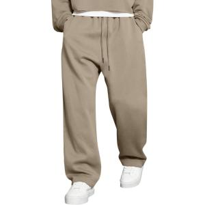 imageJMIERR Mens Casual Baggy Pants Wide Leg Lounge Travel Pants Streetwear with PocketsSimply Taupe