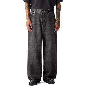 imageJMIERR Mens Baggy Jeans Streetwear Relaxed Fit WideLeg Denim Pants Y2k 2000s Vintage Skateboard JeansBlack Grey