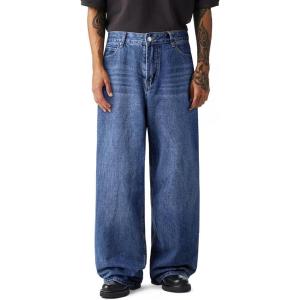 imageJMIERR Mens Baggy Jeans Streetwear Relaxed Fit WideLeg Denim Pants Y2k 2000s Vintage Skateboard JeansDark Blue