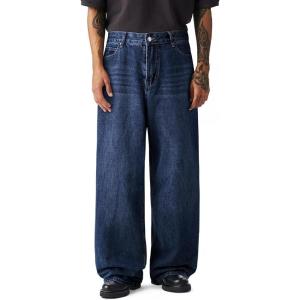 imageJMIERR Mens Baggy Jeans Streetwear Relaxed Fit WideLeg Denim Pants Y2k 2000s Vintage Skateboard JeansNavy Blue