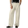 image:imageJMIERR Mens Baggy Casual Dress Pants Lightweight Pleated Old Money Wide Leg Pants Loose Relaxed Fit TrousersBeige