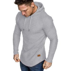image:imageJMIERR Mens Fashion Hoodies Fleece Long Sleeve Athletic Sweatshirt Pullover T ShirtsLight Grey