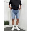 image:imageJMIERR Mens Skinny Denim Shorts Casual Comfy Slim Fit Jean ShortsLight Blue