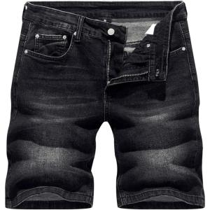 image:imageJMIERR Mens Skinny Denim Shorts Casual Comfy Slim Fit Jean ShortsBlack