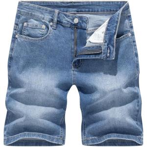 image:imageJMIERR Mens Skinny Denim Shorts Casual Comfy Slim Fit Jean ShortsBlue 1