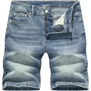 image:imageJMIERR Mens Skinny Denim Shorts Casual Comfy Slim Fit Jean ShortsBlue 2