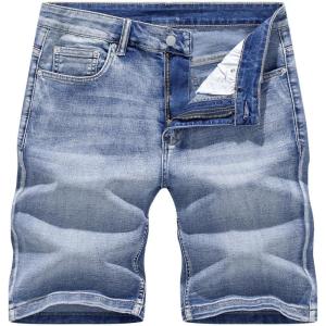 image:imageJMIERR Mens Skinny Denim Shorts Casual Comfy Slim Fit Jean ShortsBlue 3