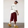 image:imageJMIERR 2026 Mens Baggy Sweat Shorts Lightweight Under Knee Casual Raw Hem Drawstring Y2K Shorts Loose Fit Gym ShortsRed