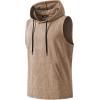 image:imageJMIERR Mens 2026 Vintage Washed Sleeveless Hoodie Tank Top Cotton Muscle Workout Gym Streetwear ShirtKhaki