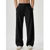 image:imageJMIERR Mens Baggy Casual Dress Pants Lightweight Pleated Old Money Wide Leg Pants Loose Relaxed Fit Trousers0 Black