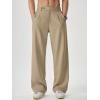 image:imageJMIERR Mens Baggy Casual Dress Pants Lightweight Pleated Old Money Wide Leg Pants Loose Relaxed Fit TrousersA Khaki