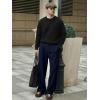 image:imageJMIERR Mens Baggy Casual Dress Pants Lightweight Pleated Old Money Wide Leg Pants Loose Relaxed Fit TrousersA Navy Blue