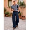 image:imageJMIERR Mens Baggy Casual Dress Pants Lightweight Pleated Old Money Wide Leg Pants Loose Relaxed Fit TrousersA Navy Blue