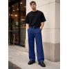 image:imageJMIERR Mens Baggy Casual Dress Pants Lightweight Pleated Old Money Wide Leg Pants Loose Relaxed Fit TrousersBlue